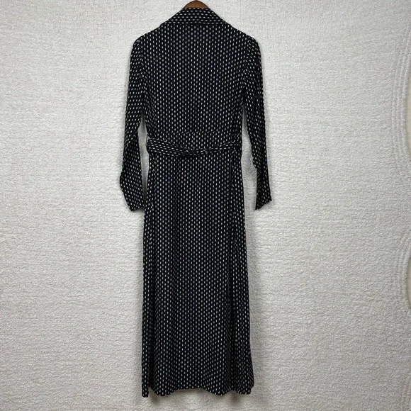 Massimo Dutti Dress Womens 2 Black White Diamond Checkered Print Button Front - Picture 10 of 15